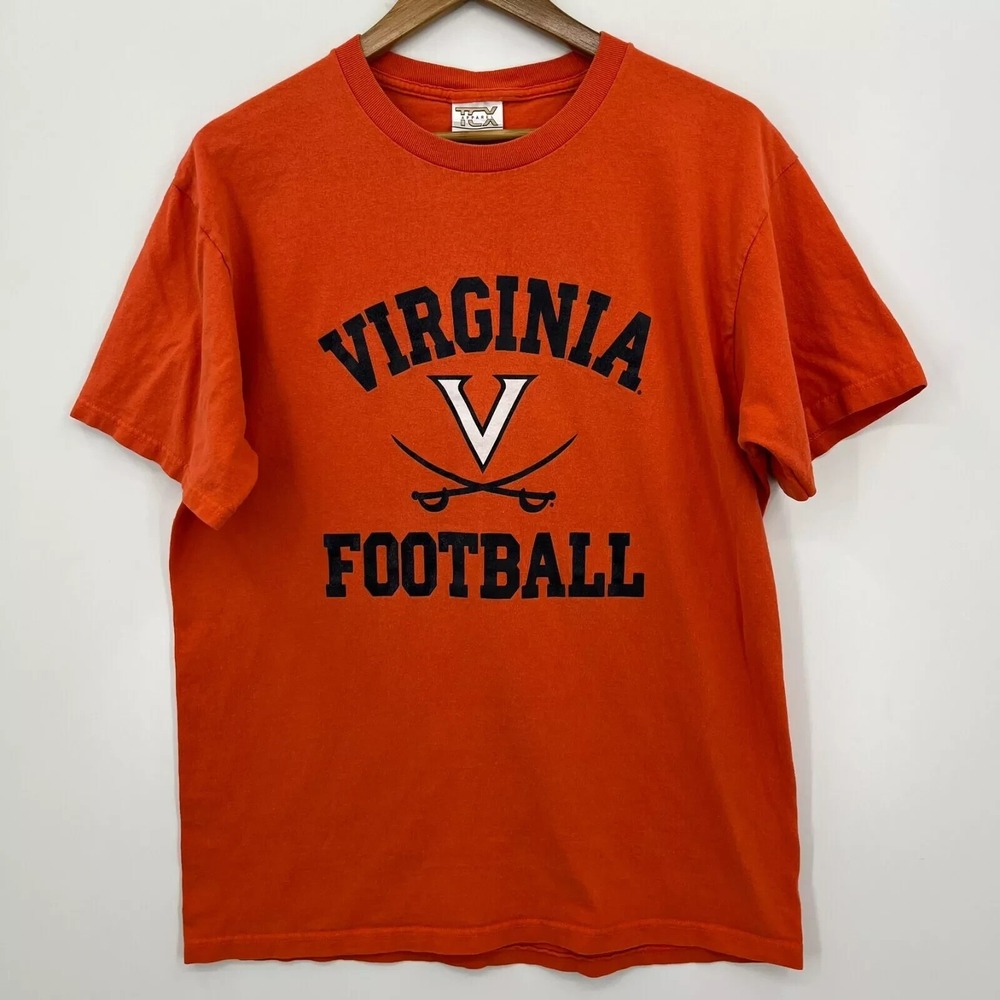The Cotton Exchange Virginia Football T-Shirt Mens Large Orange UVA Cavaliers